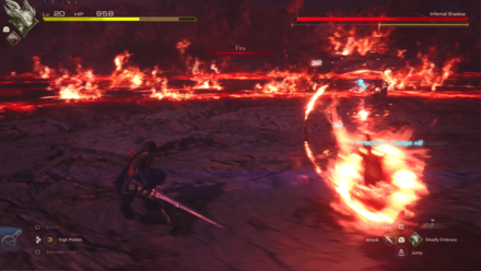 FF16 - Infernal Shadow Evade Fireballs