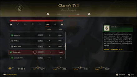 FF16 - Sell Valuable Items