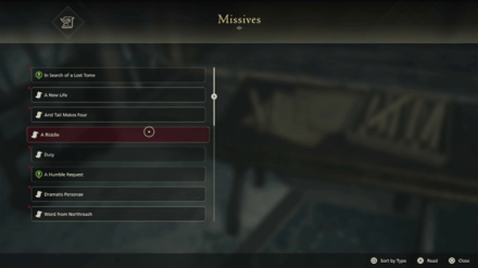 FF16 -  Select a Letter and Press the X Button to Open It