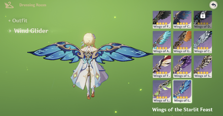 Genshin Impact Wings of the Starlit Feast Showcase