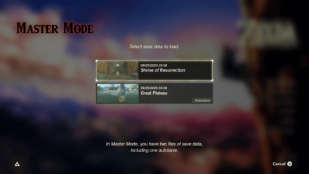 Tears of the Kingdom TOTK - Master Mode Separate Save