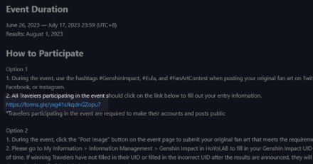 Genshin - Eula Fan Art Contest - Submit through google form