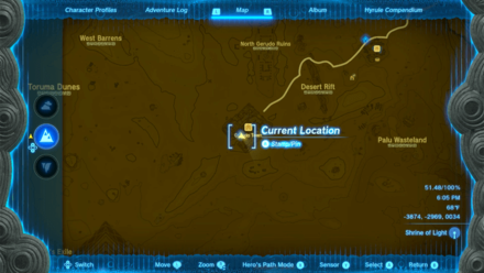 Gerudo Town Statue Map