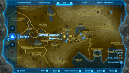 Hateno Village Statue Map