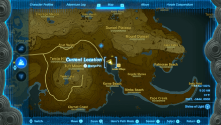 Lurelin Village Statue Map