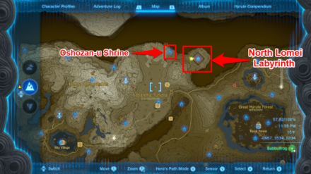 Zelda TotK Oshozan-U Shrine to North Lomei Labyrinth