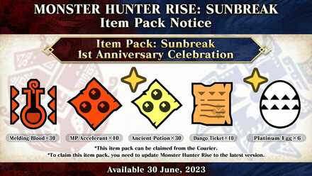 MH Rise Sunbreak - Item Pack 1st Anniversary