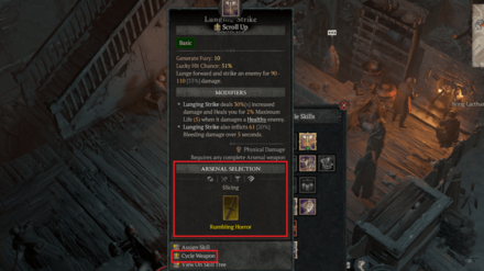 Diablo 4 - Cycle Weapons in the Skill Bar