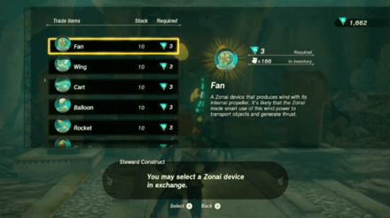 TOTK - Buy Zonai Device from Steward Constructs