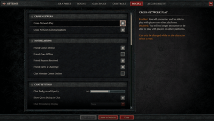Diablo 4 - Cross-Network Play Can Be Turned Off