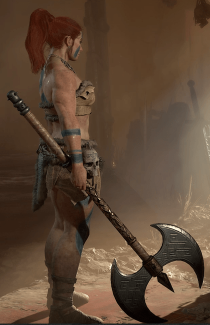 Diablo 4 - Battleworn Crescent Two-Handed Axe Weapon Transmog