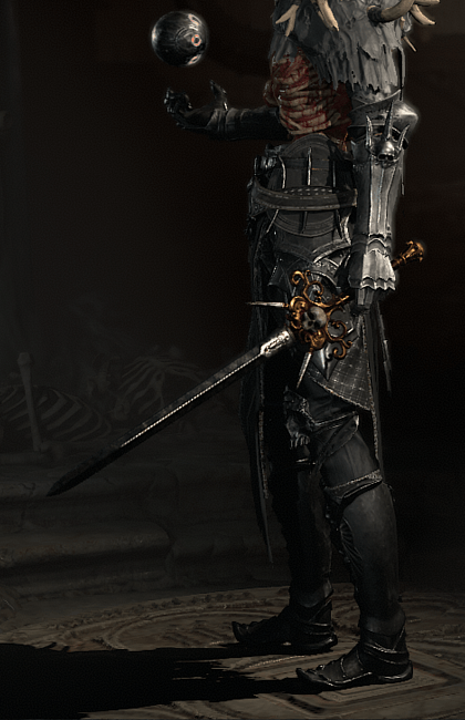 Diablo 4 - Skull and Steel One-Handed Sword Weapon Transmog