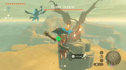 Zelda Tears of the Kingdom TotK - Spectacle Rock Flame Gleeok Overworld Location