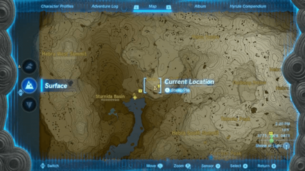 Zelda Tears of the Kingdom TotK - Biron Snowshelf Frost Gleeok Map Location