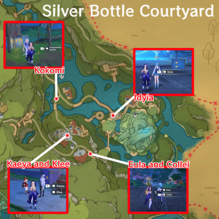 Genshin - Character Locations in Summer Paradise Day 1