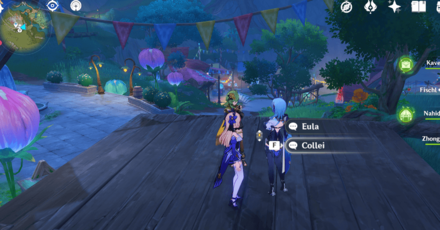 Genshin - Character Location Summer Event Day 1 - Collei and Eula
