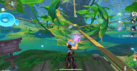 Genshin Impact - Switrch to Violet Flower at Rail Junction