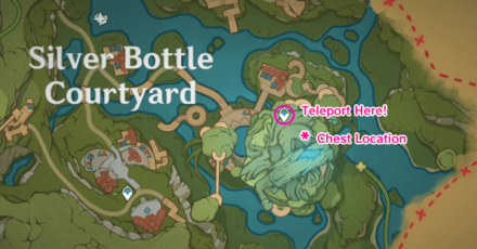 Genshin - How to Get to the Luxurious Chest in the Silver Bottle Courtyard Step 1