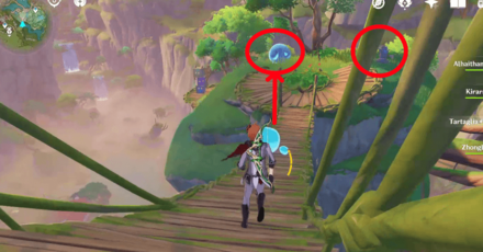 Genshin - Hydro Monument Puzzle 1 - Follow Water Droplet to Two other Monuments