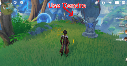 Genshin - Hydro Monument Puzzle 1 - Use Dendro Here