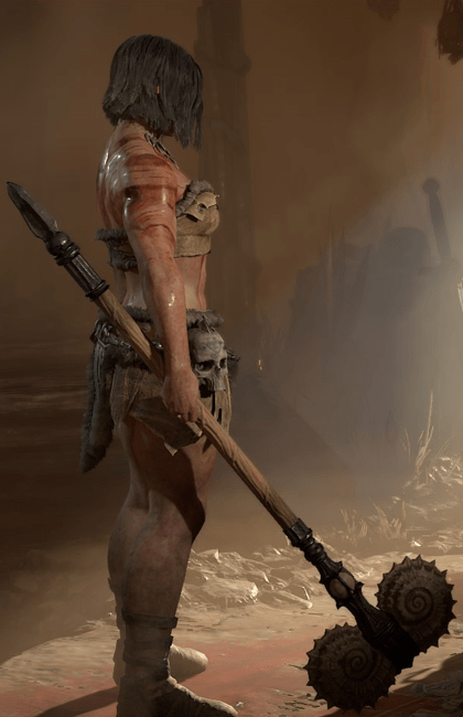 Diablo 4 - Horned Cudgel Two-Handed Mace Weapon Transmog