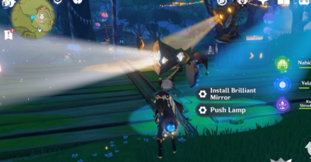 Genshin - Gleaming Lamp Puzzle 1 - Use the Blue Brilliant Mirror