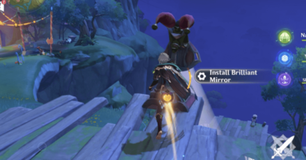 Genshin - Gleaming Lamp Puzzle 5 - Use the Orange Mirror on the lamp found by climbing a ladder