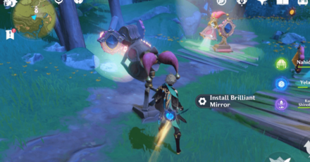 Genshin - Gleaming Lamp Puzzle 5 - Use the Blue Mirror to the Lamp pointing towards the chest