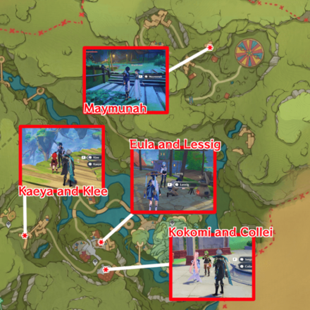 Genshin - Secret Summer Paradise Day 2 Character Locations Complete