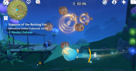 Genshin - Sojourns of the Barking Fox Day 2 - Avoid the Sleetdross Fruits by going in an opening