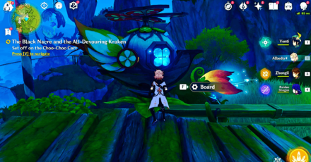 Genshin Impact The Black Nacre and the All-Devouring Kraken Walkthrough - Set Off on the Choo-Choo Cart