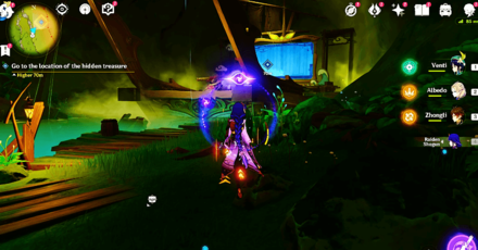 Genshin Impact The Black Nacre and the All-Devouring Kraken Walkthrough - Go to the Location of the Hidden Treasure