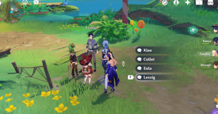 Genshin - Summer Event Day 3 Character Locations - Klee Collei Eula and Lessig