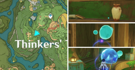 Genshin - Hydro Eidolon Puzzle 49 - Hidden Eidolon and Upstairs Treasure Chest