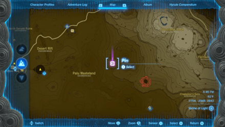 Zelda Tears of the Kingdom TOTK - East Gerudo Ruins Map Location