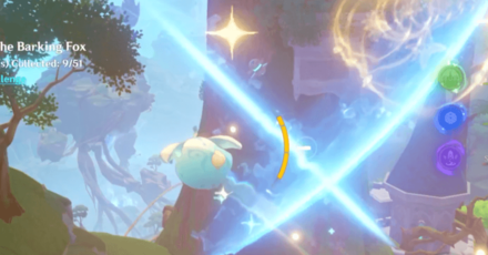 Genshin - Sojourns of the Barking Fox Stage 4 - Avoid the X shaped waves by going left or right