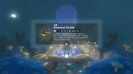 Zelda Tears of the Kingdom TotK - Diamond Circlet Upgraded Custom Armor