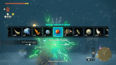 Zelda Tears of the Kingdom TotK - Frost Gleeok Aerocuda Eyeball Attack