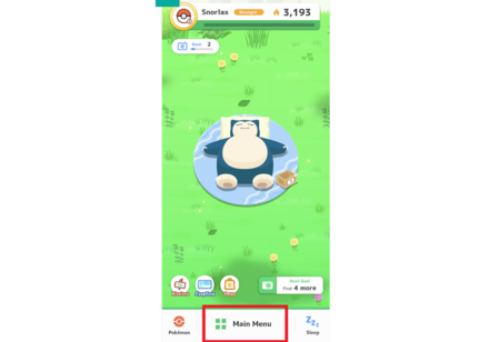 Pokemon Sleep - Open the Main Menu