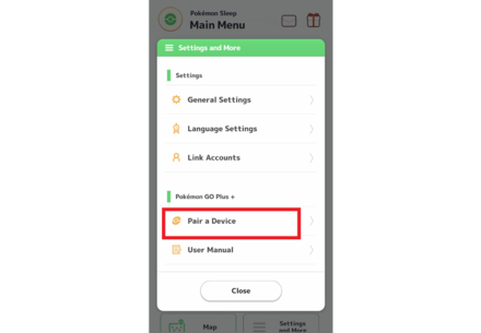 Pokemon Sleep - Pair a Device