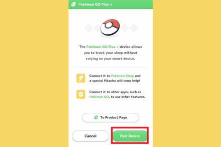 Pokemon Sleep - Pokemon GO Plus Plus Pair Device