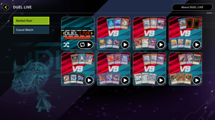 Master Duel - Duel Live Menu