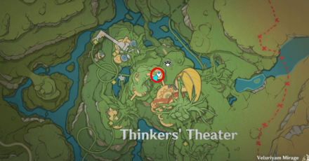 Genshin  - Thinkers Theater Chest by the Waypoint Location