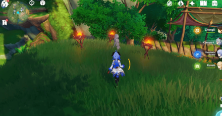 Genshin  - Thinkers Theater Chest by the Waypoint Remove the Fire from the Torches