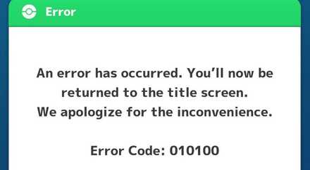 Pokemon Sleep - Error Code 010100