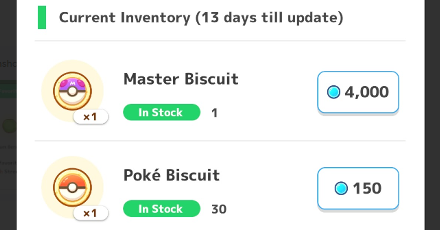 Pokemon Sleep - Biscuits in Shop
