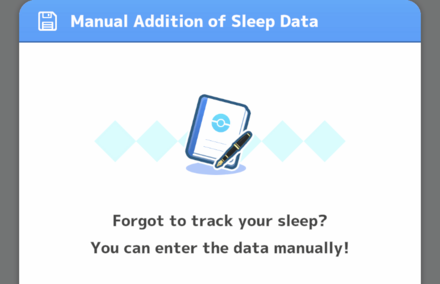 Pokemon Sleep - Manual Addition of Sleep Data