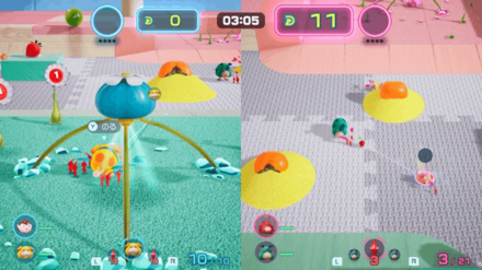 Pikmin 4 - Versus Mode Where You Collect Treasures and Enemies within the Time Limit