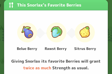 Snorlax Favorite Berries