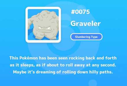 Pokemon Sleep - Graveler Sleep Style Dex